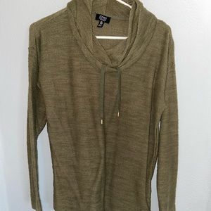 Forest green drop turtle neck sweater
